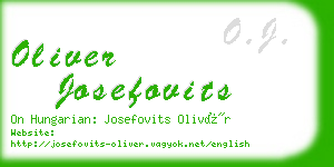 oliver josefovits business card